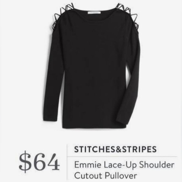 Stitches&Stripes Emmie Lace-Up Shoulder Cutout Pullover - Picture 2 of 14